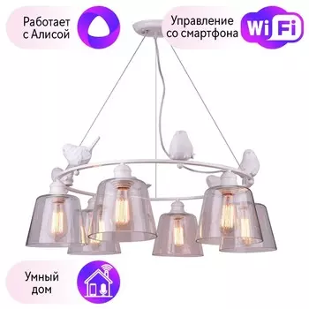 Подвесная люстра Arte Lamp Passero с поддержкой Алиса A4289LM-6WH-A
