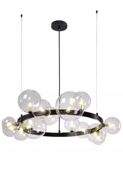 Подвесная люстра Crystal Lux AGATA SP15 V2 BLACK/TRANSPARENTE