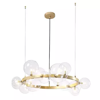 Подвесная люстра Crystal Lux AGATA SP15 V2 GOLD/TRANSPARENTE