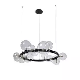 Подвесная люстра Crystal Lux AGATA SP15 V2 BLACK/TRANSPARENTE