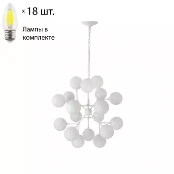 Подвесная люстра Crystal Lux Medea с лампочками Medea White SP18+Lamps E27 Свеча