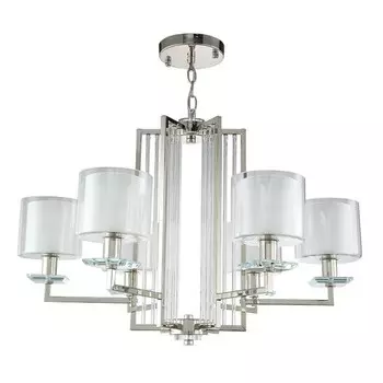 Подвесная люстра Crystal Lux NICOLAS SP-PL6 NICKEL/WHITE
