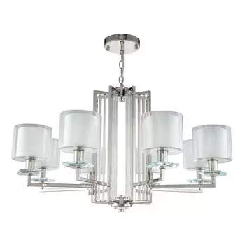 Подвесная люстра Crystal Lux NICOLAS SP-PL8 NICKEL/WHITE