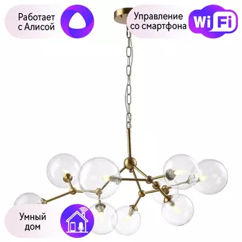 Подвесная люстра Crystal Lux с поддержкой Алиса Maximo SP9 Bronze-А