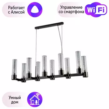 Подвесная люстра Crystal Lux с поддержкой Алиса OTONO SP10 L980 BLACK CHROMIUM/TRANSPARENTE-А