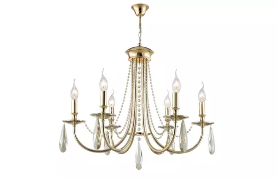 Подвесная люстра Crystal Lux Victoria SP6 GOLD/AMBER (3340/306)