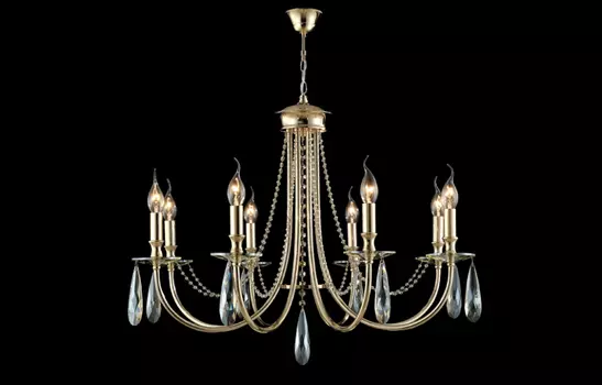 Подвесная люстра Crystal Lux VICTORIA SP8 GOLD/AMBER