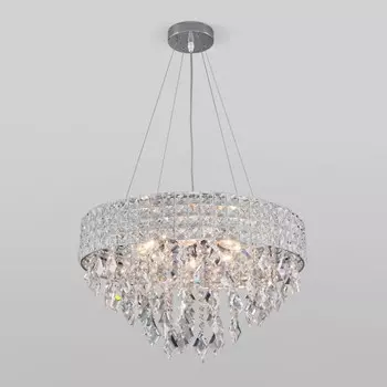 Подвесная люстра Eurosvet Kira 10115/8 хром/прозрачный хрусталь Strotskis (a050438)