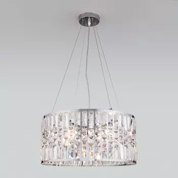 Подвесная люстра Eurosvet Lory 10116/5 хром/прозрачный хрусталь Strotskis (a050440)