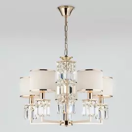 Подвесная люстра с управлением по Wi-Fi Eurosvet 10129/5 золото/прозрачный хрусталь Strotskis Smart (10099/5) (a054438)