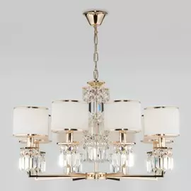 Подвесная люстра с управлением по Wi-Fi Eurosvet 10129/8 золото/прозрачный хрусталь Strotskis Smart (10099/8) (a054439)