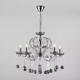 Подвесная люстра Евросвет Brezza 10107/5 хром/дымчатый хрусталь Strotskis a045448