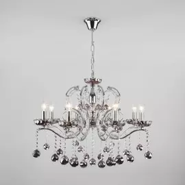 Подвесная люстра Eurosvet Brezza 10107/8 хром/дымчатый хрусталь Strotskis a045449