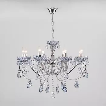 Подвесная люстра Евросвет Escada 10109/8 хром/лазурный хрусталь Strotskis a045459