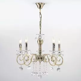 Подвесная люстра Евросвет Ravenna 10104/5 античная бронза/прозрачный хрусталь Strotskis a045539