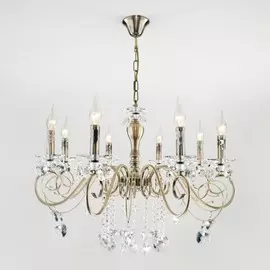 Подвесная люстра Eurosvet Ravenna 10104/8 античная бронза/прозрачный хрусталь Strotskis a045541