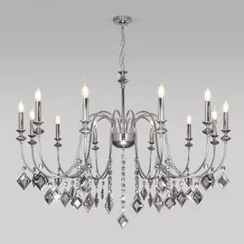 Подвесная люстра Евросвет Telao 10110/12 хром/дымчатый хрусталь Strotskis (a049985)