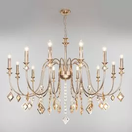 Подвесная люстра Евросвет Telao 10110/12 золото/тонированный хрусталь Strotskis (a049986)