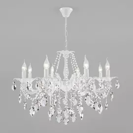 Подвесная люстра Eurosvet Veletta 10108/8 белый/прозрачный хрусталь Strotskis a045452