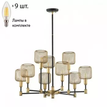 Подвесная люстра Lecola Odeon Light с лампочками 4975/9+Lamps E14 Свеча