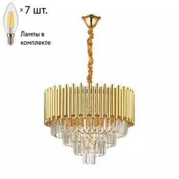 Подвесная люстра Lumion Emery с лампочками 5230/7+Lamps E14 Свеча
