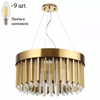 Подвесная люстра Odeon Light Romana с лампочками 4925/9+Lamps E14 Свеча