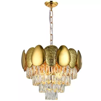 Подвесная люстра с хрусталем Natali Kovaltseva CHIC 81437/8C GOLD