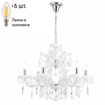 Подвесная люстра с лампочками CRYSTAL LUX Blanca Re SP6+Lamps