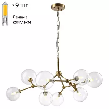 Подвесная люстра с лампочками CRYSTAL LUX MAXIMO SP9 BRONZE+Lamps