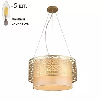 Подвесная люстра с лампочками F-promo Arabesco 2911-5P+Lamps E14 Свеча