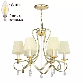 Подвесная люстра с лампочками Favourite Amabilis 2596-6P+Lamps E14 Свеча
