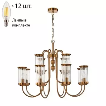 Подвесная люстра с лампочками Favourite Energy 2926-12P+Lamps E14 Свеча
