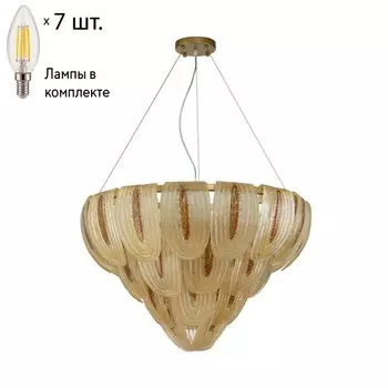 Подвесная люстра с лампочками Favourite Flavus 3016-7P+Lamps E14 Свеча