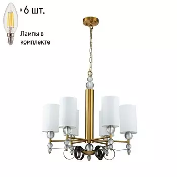 Подвесная люстра с лампочками Favourite Opera 2994-6P+Lamps E14 Свеча