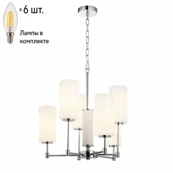 Подвесная люстра с лампочками Favourite Palmarius 2814-6P+Lamps E14 Свеча
