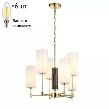 Подвесная люстра с лампочками Favourite Palmarius 2815-6P+Lamps E14 Свеча