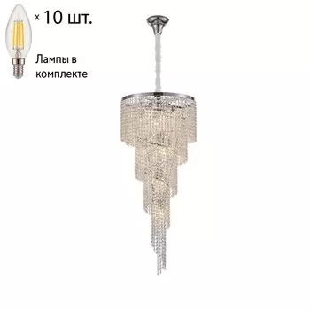 Подвесная люстра с лампочками Favourite Phoenix 2904-10P+Lamps E14 Свеча