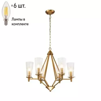 Подвесная люстра с лампочками Favourite Raute 2964-6P+Lamps E14 Свеча