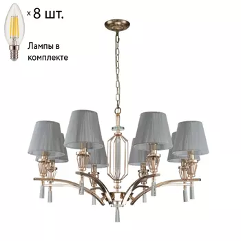 Подвесная люстра с лампочками Favourite Sade 2690-8P+Lamps E14 Свеча