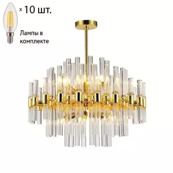 Подвесная люстра с лампочками Favourite Сelebratio 2205-10P+Lamps E14 Свеча