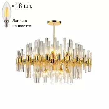 Подвесная люстра с лампочками Favourite Сelebratio 2205-18P+Lamps E14 Свеча