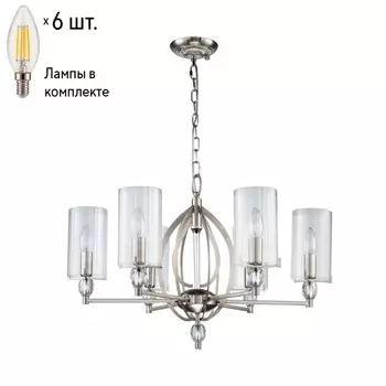 Подвесная люстра с лампочками Favourite Stine 2704-6P+Lamps E14 Свеча
