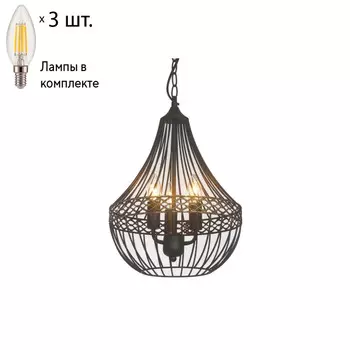 Подвесная люстра с лампочками Favourite Terra 1800-3P+Lamps E14 Свеча