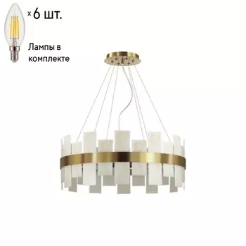 Подвесная люстра с лампочками Lumion Shanti 5269/6+Lamps E14 Свеча