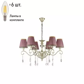 Подвесная люстра с лампочками Odeon Light Gaellori 3393/6+Lamps E14 Свеча
