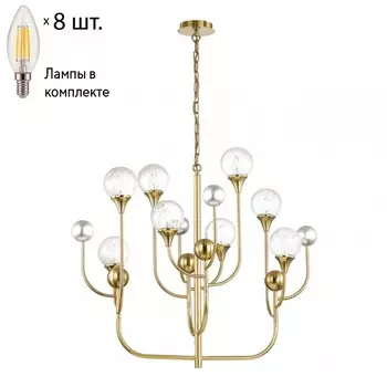 Подвесная люстра с лампочками Odeon Light Kelli 4785/8+Lamps E14 Свеча