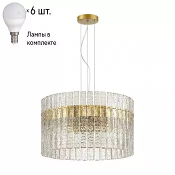Подвесная люстра с лампочками Odeon Light Merkale 4938/6+Lamps E14 P45