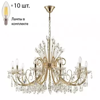 Подвесная люстра с лампочками Odeon Light Versia 4977/10+Lamps E14 Свеча