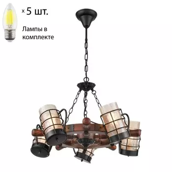 Подвесная люстра с лампочками Velante 561-703-05+Lamps E27 Свеча