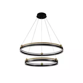 Подвесная люстра с пультом ДУ Crystal Lux FERNANDO SP123W LED D600+800 BLACK/GOLD